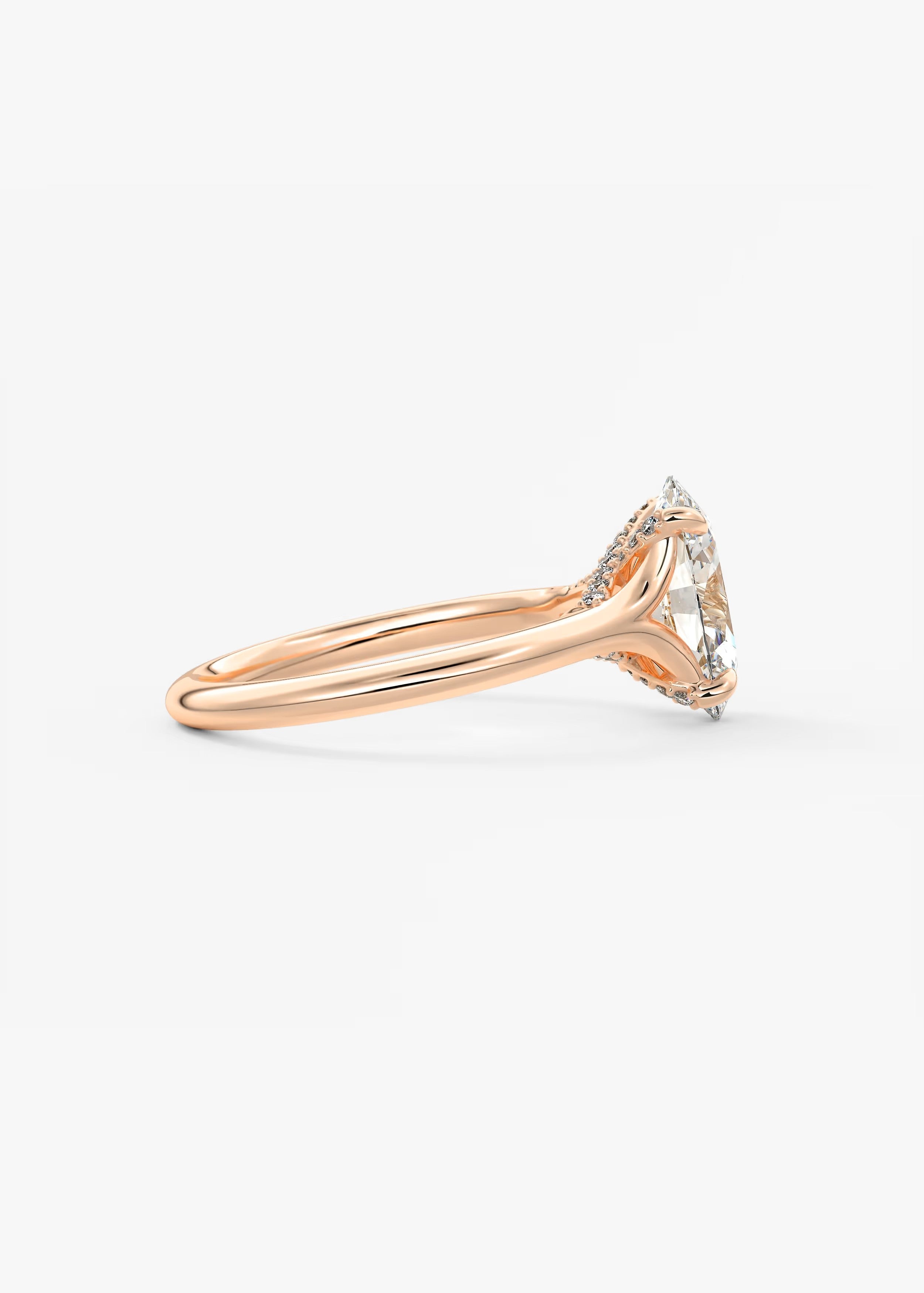 Cassia – Oval Solitaire with Hidden Pavé