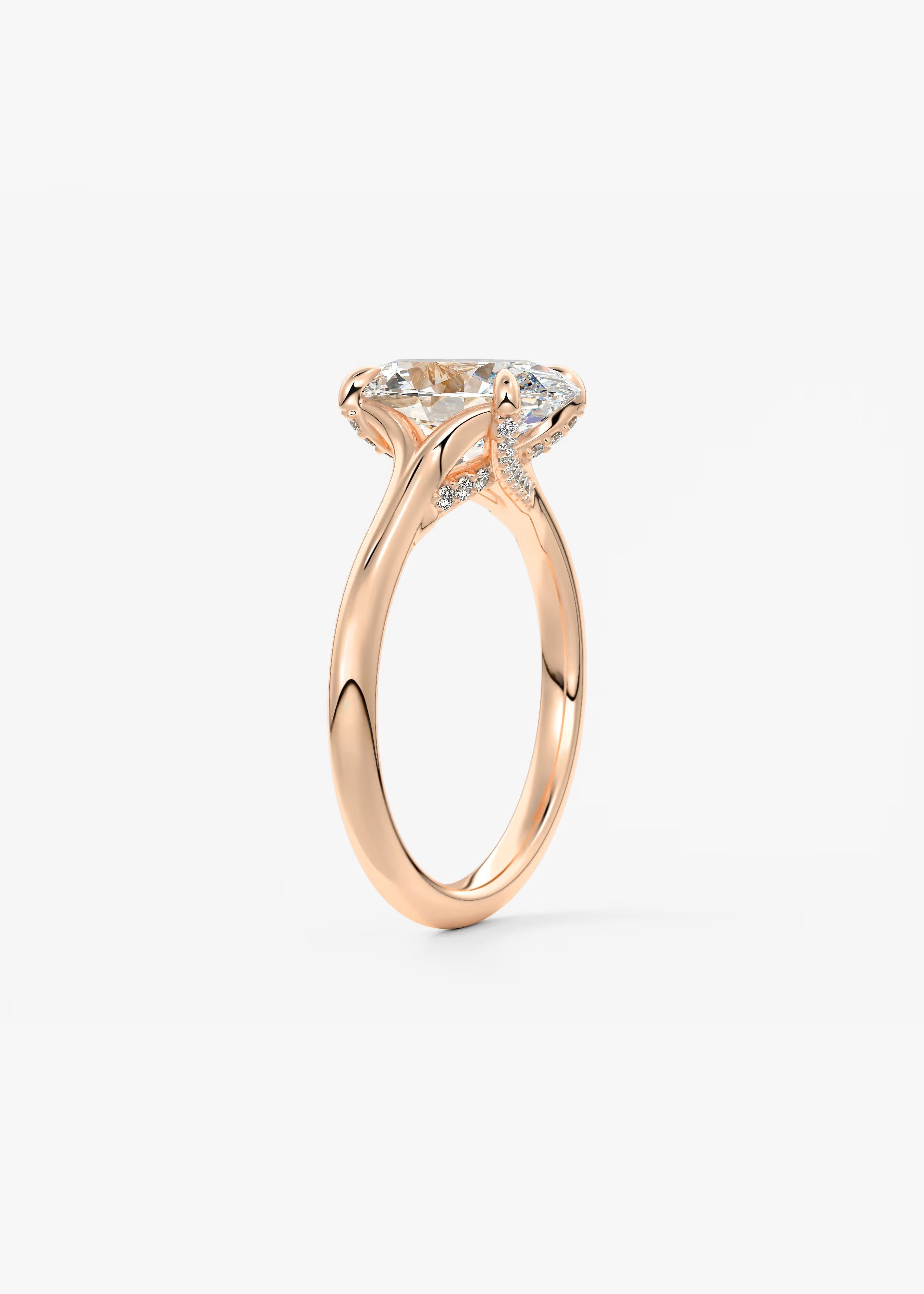 Cassia – Oval Solitaire with Hidden Pavé