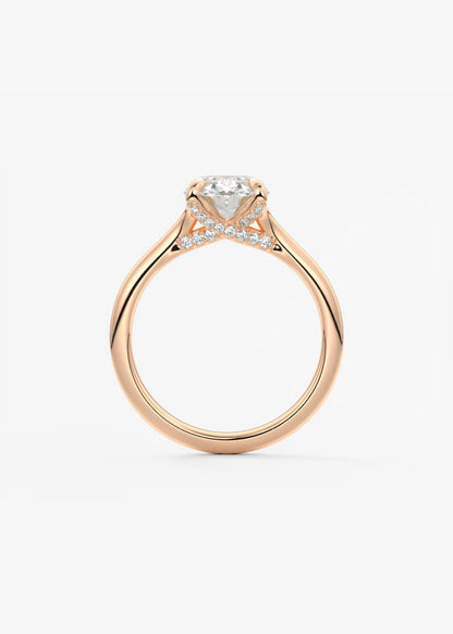 Cassia – Oval Solitaire with Hidden Pavé