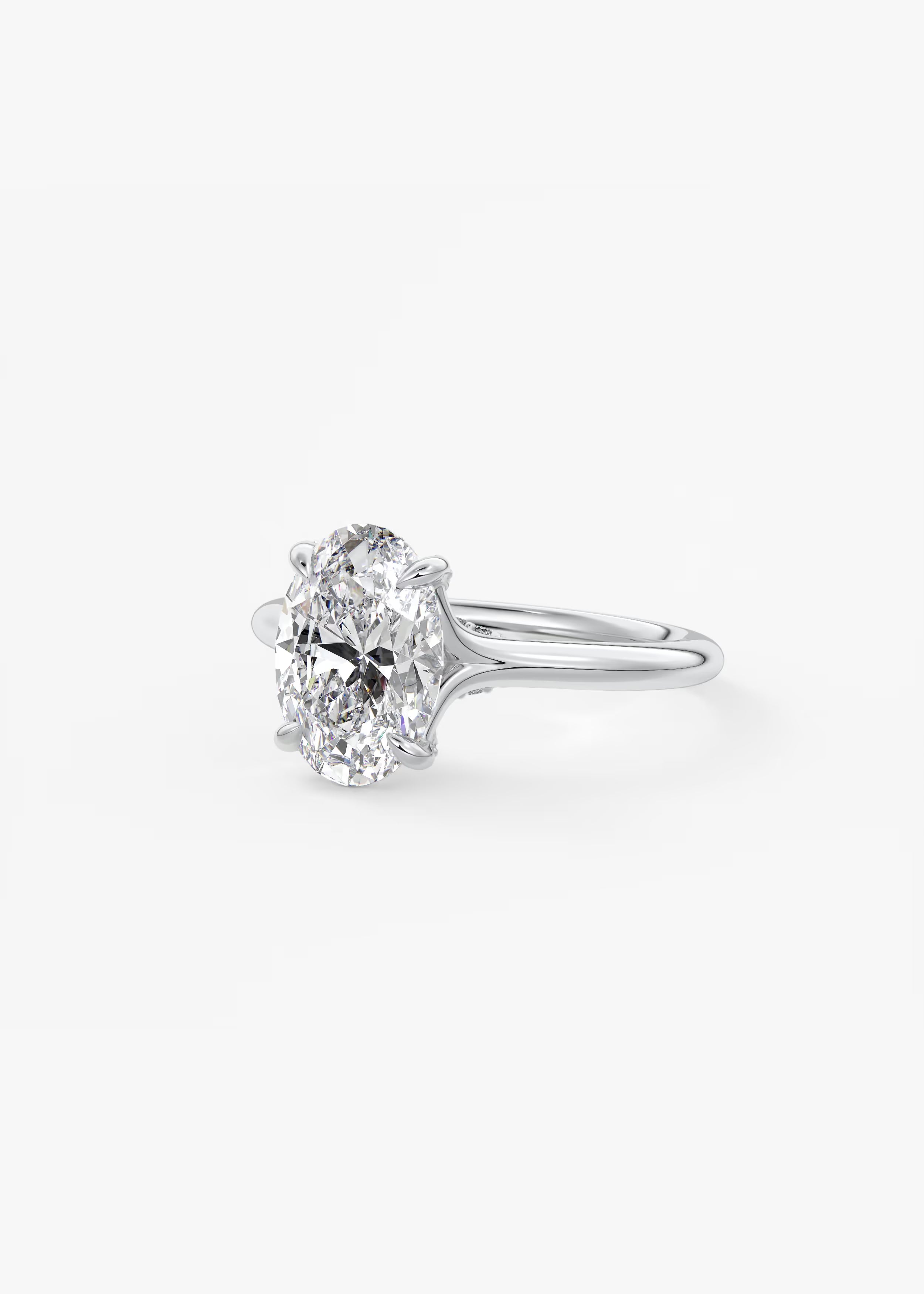 Cassia – Oval Solitaire with Hidden Pavé