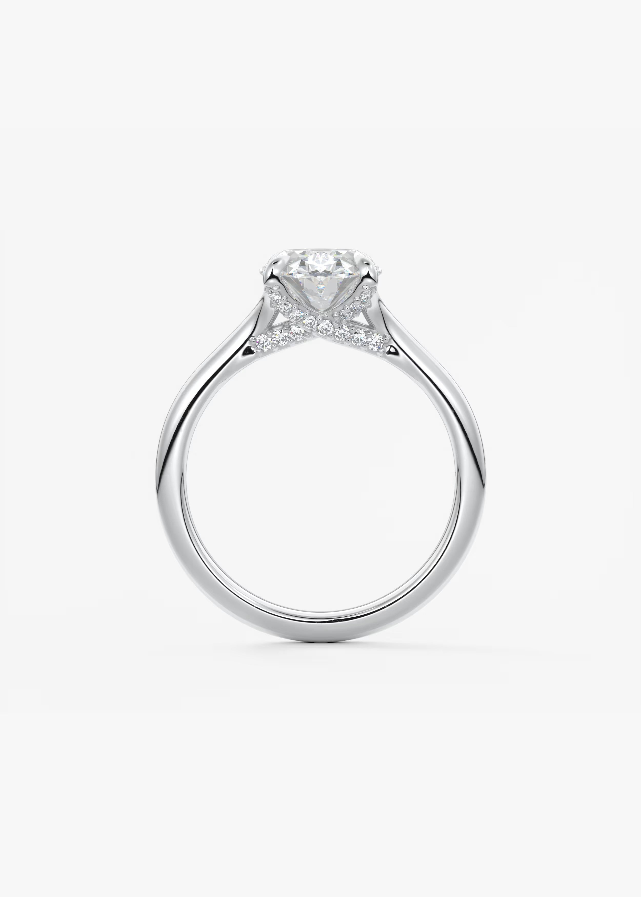 Cassia – Oval Solitaire with Hidden Pavé