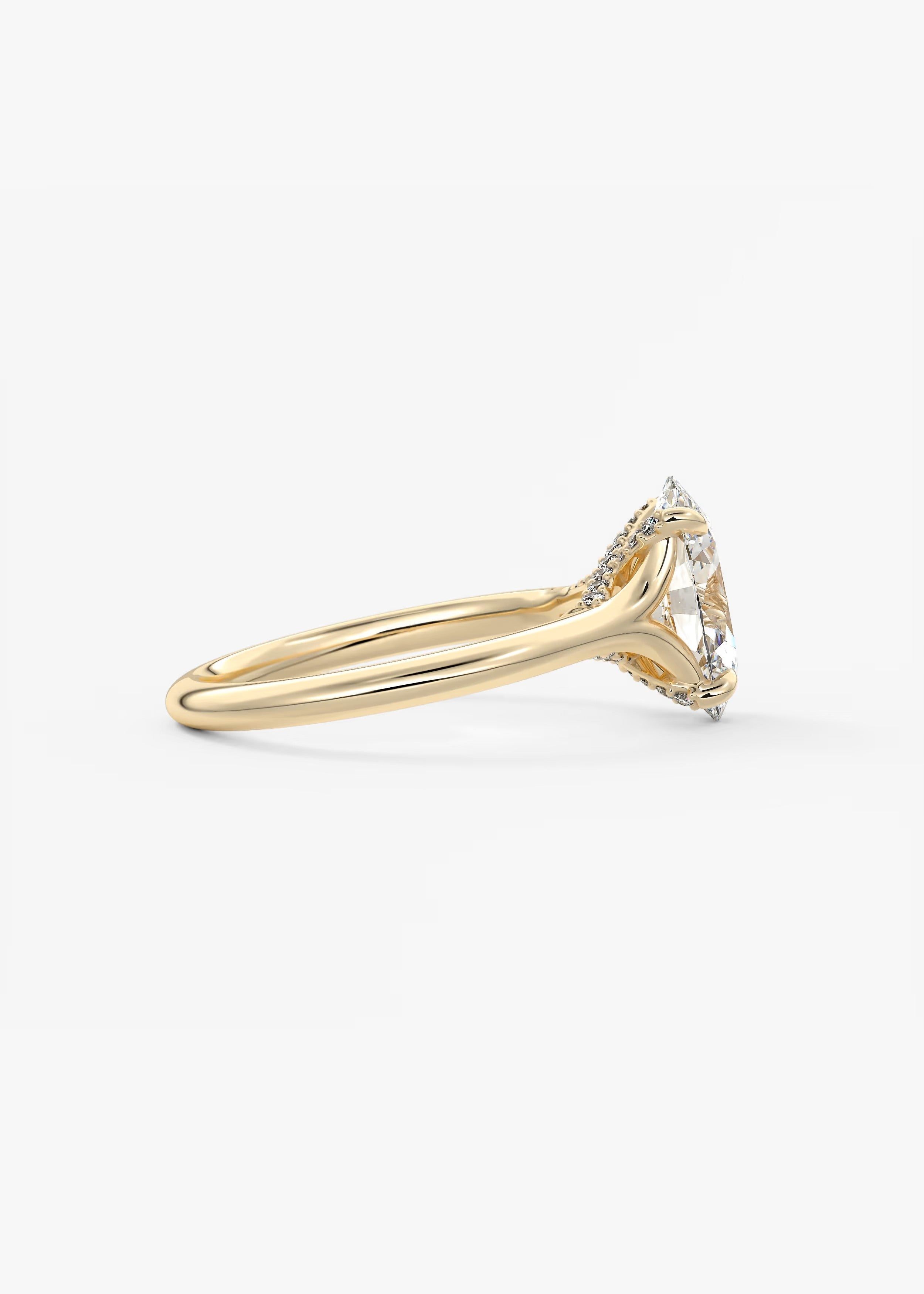 Cassia – Oval Solitaire with Hidden Pavé