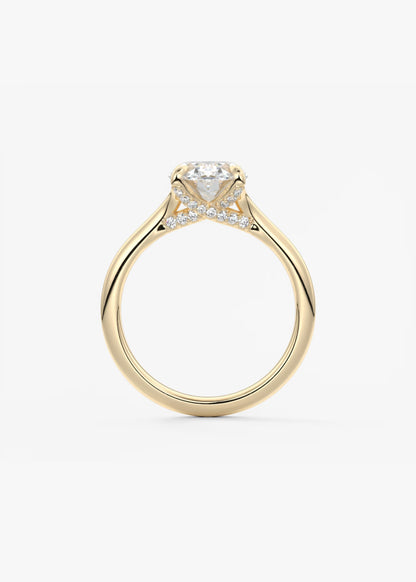 Cassia – Oval Solitaire with Hidden Pavé