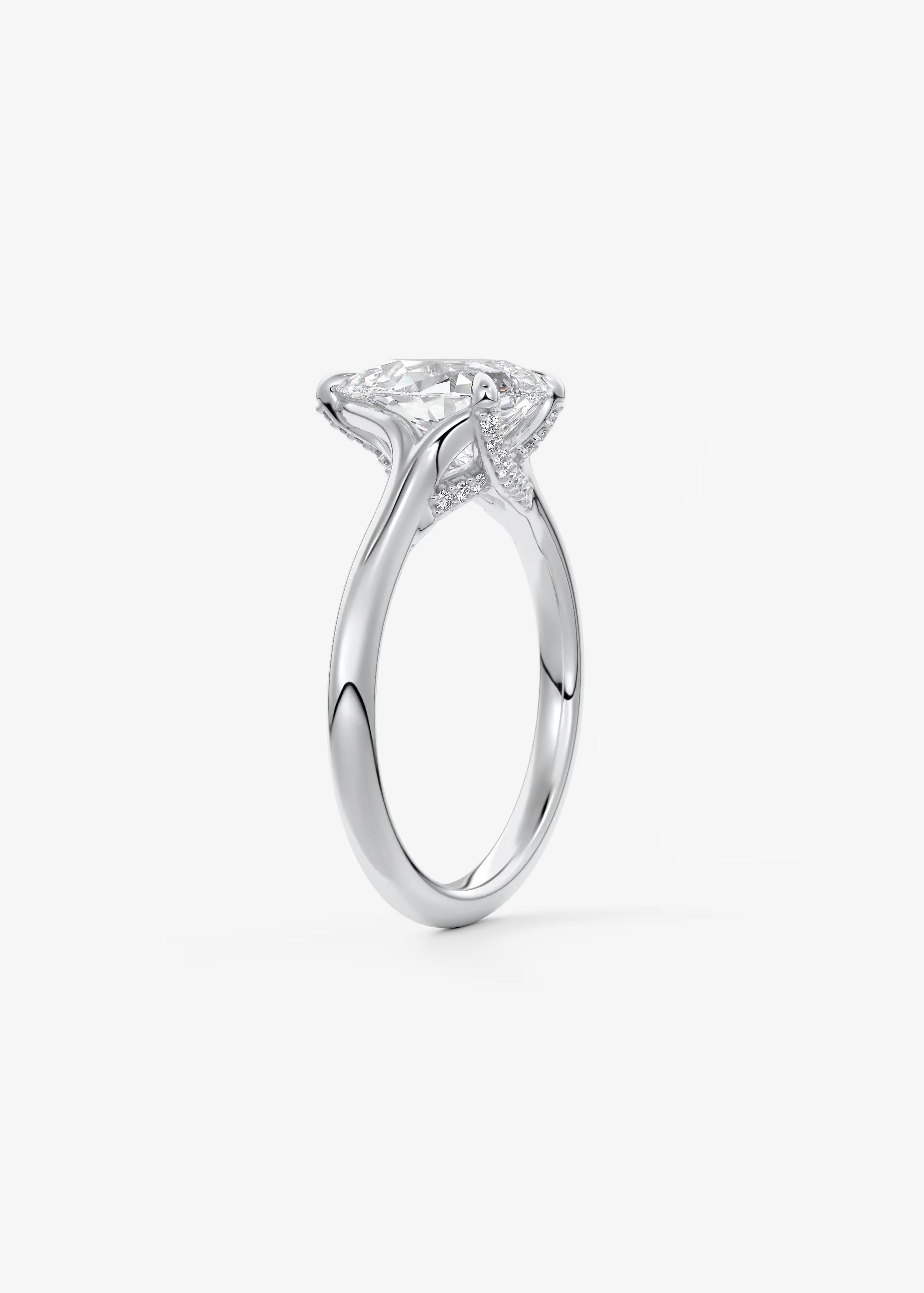 Cassia – Pear Solitaire with Hidden Pavé