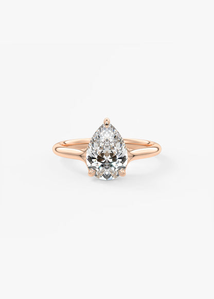 Cassia – Pear Solitaire with Triple-Claw Prongs