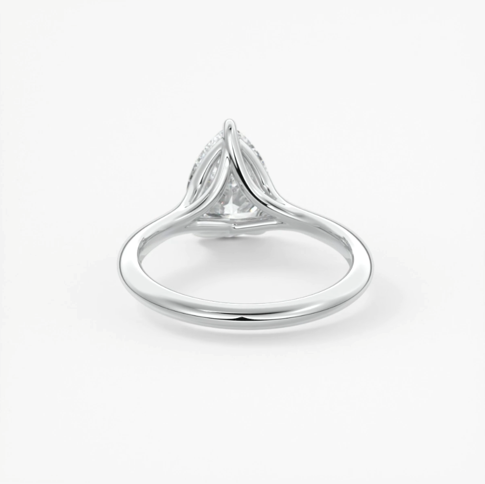 Cassia – Pear Solitaire with Triple-Claw Prongs