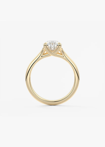 Cassia – Pear Solitaire with Triple-Claw Prongs