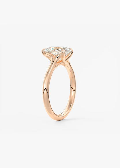 Cassia – Pear Solitaire with Triple-Claw Prongs