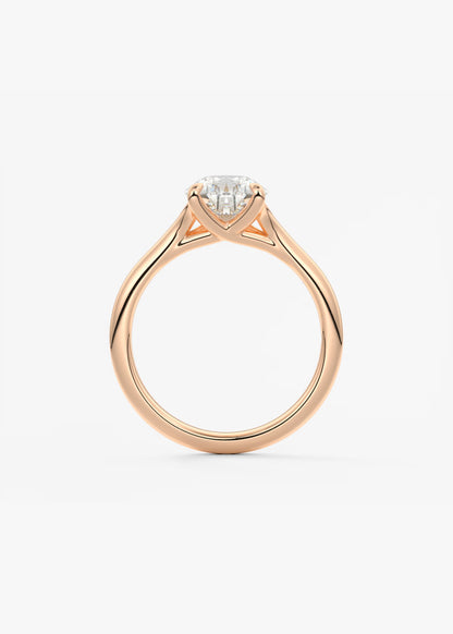 Cassia – Pear Solitaire with Triple-Claw Prongs