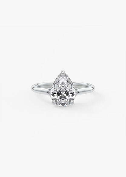 Cassia – Pear Solitaire with Triple-Claw Prongs