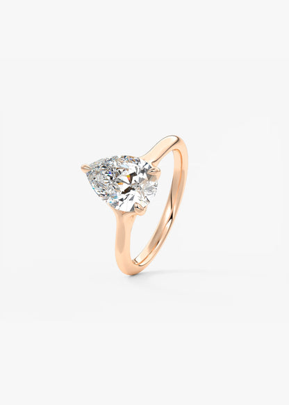 Cassia – Pear Solitaire with Triple-Claw Prongs
