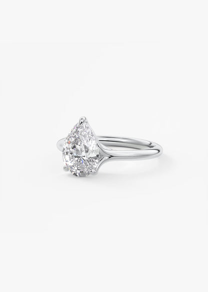 Cassia – Pear Solitaire with Triple-Claw Prongs