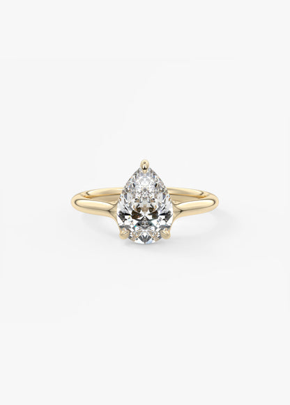 Cassia – Pear Solitaire with Triple-Claw Prongs