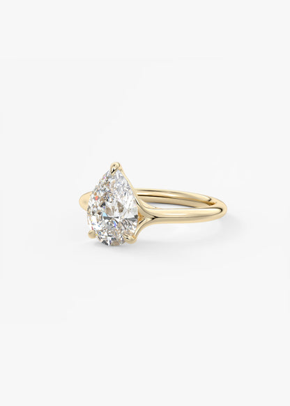 Cassia – Pear Solitaire with Triple-Claw Prongs