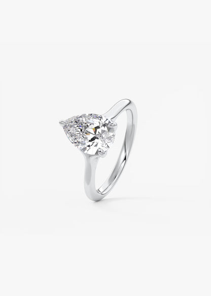 Cassia – Pear Solitaire with Triple-Claw Prongs