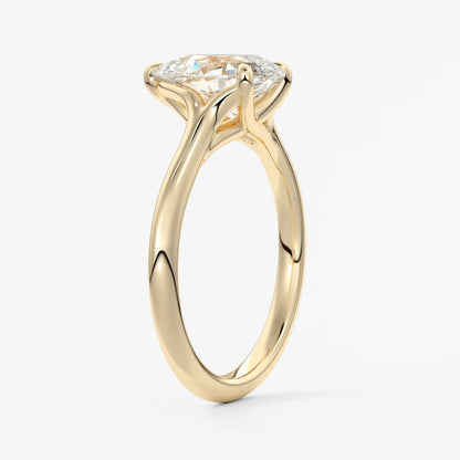 Cassia – pear solitaire with triple-claw prongs