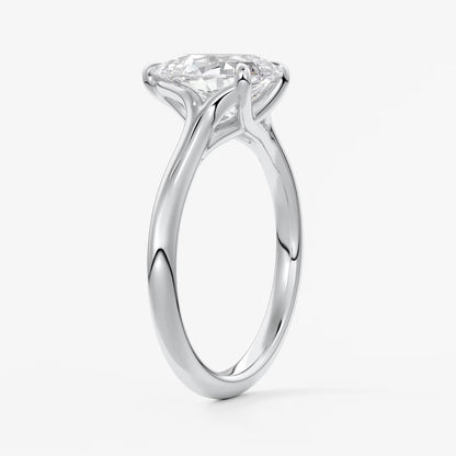 Cassia – pear solitaire with triple-claw prongs