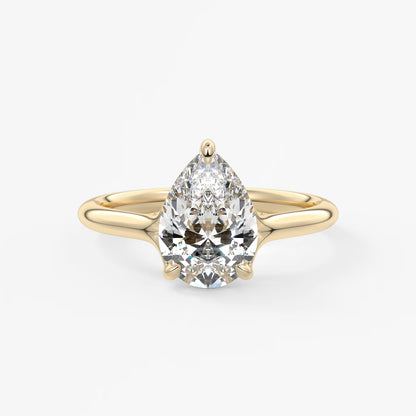 Cassia – pear solitaire with triple-claw prongs