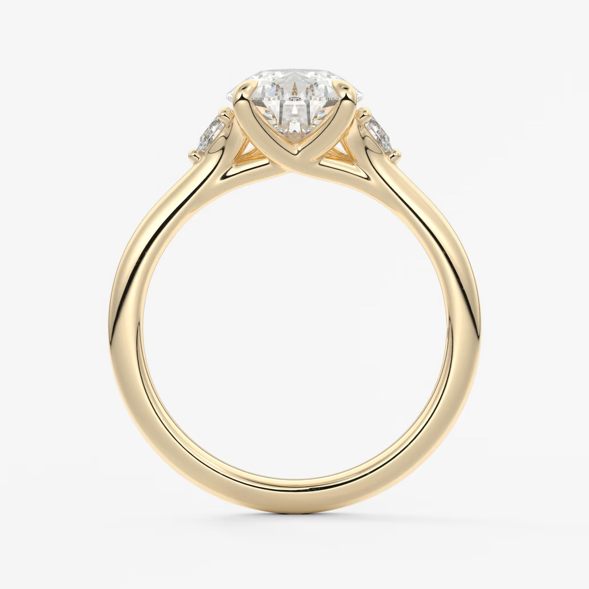 Cassia – pear trilogy with pear side stones
