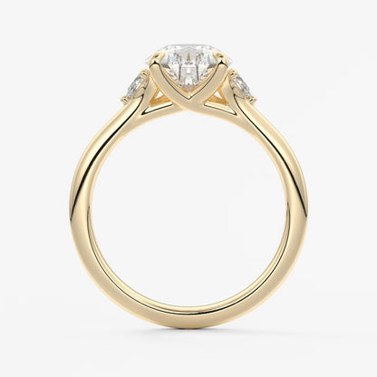 Cassia – pear trilogy with pear side stones