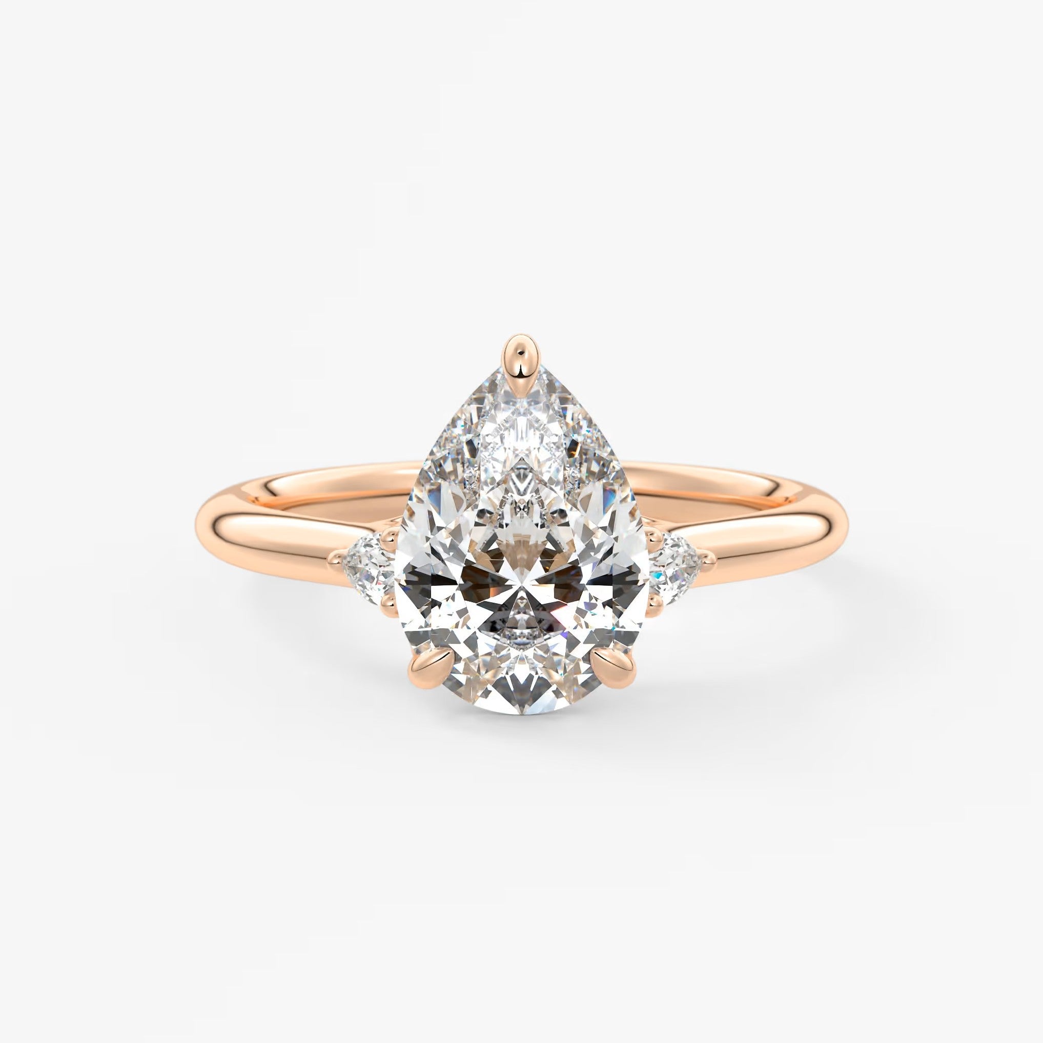 Cassia – pear trilogy with pear side stones
