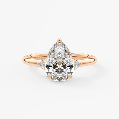 Cassia – pear trilogy with pear side stones
