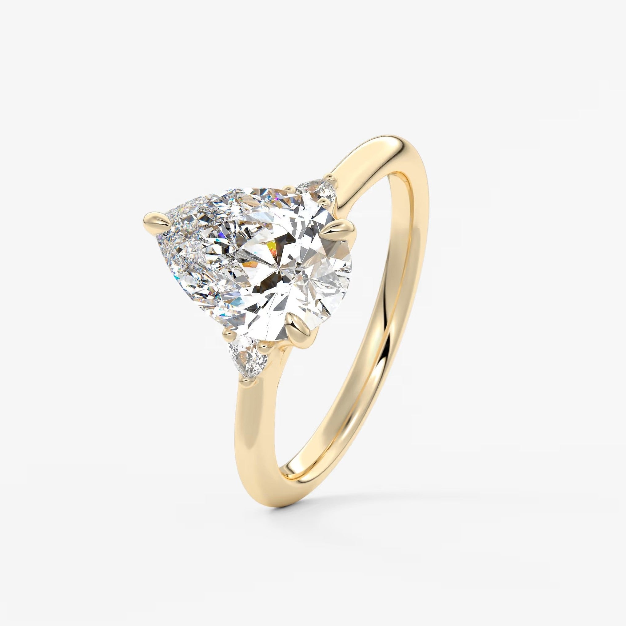 Cassia – pear trilogy with pear side stones