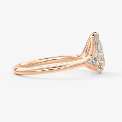 Cassia – pear trilogy with pear side stones