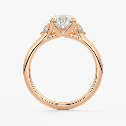 Cassia – pear trilogy with pear side stones