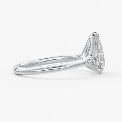 Cassia – pear trilogy with pear side stones