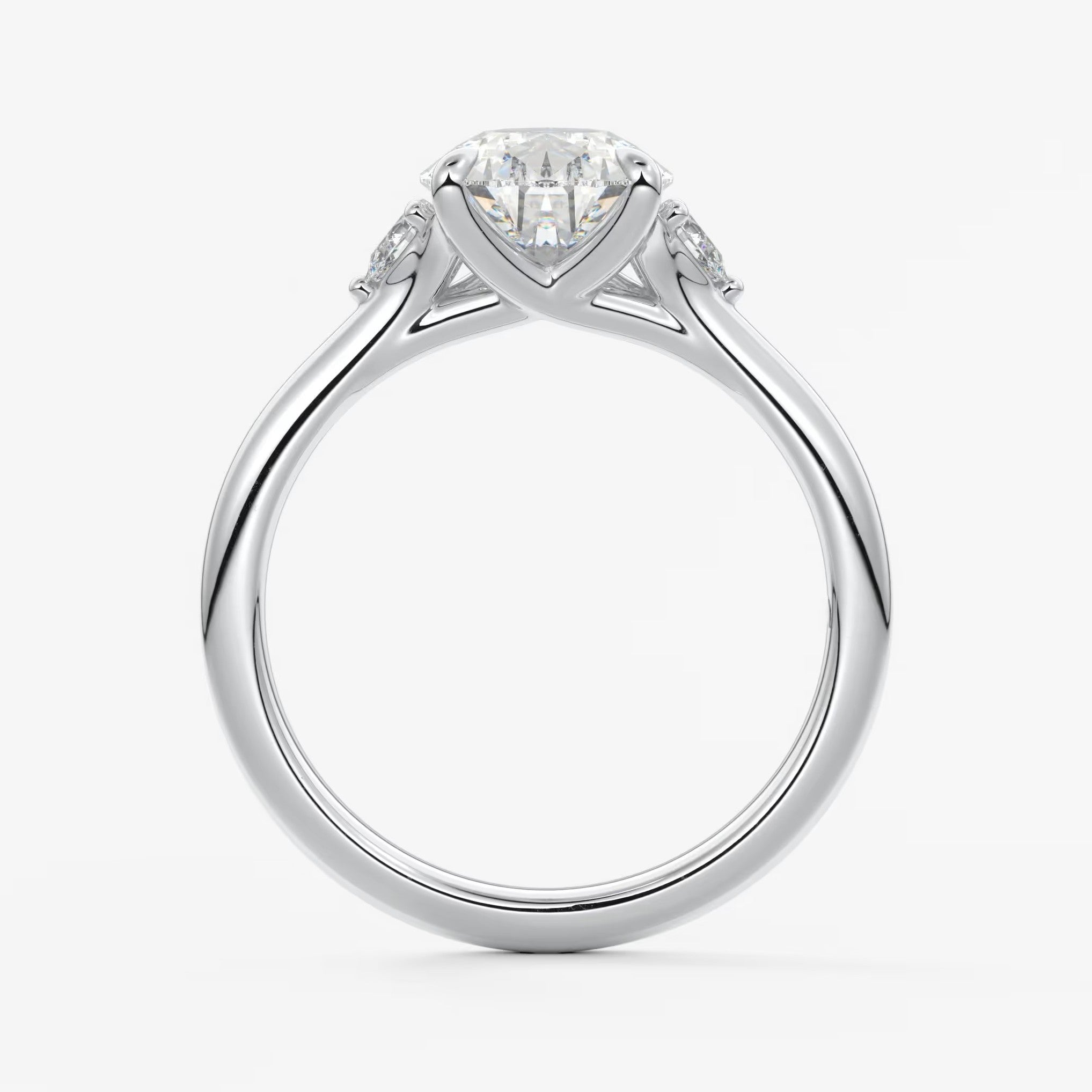 Cassia – pear trilogy with pear side stones