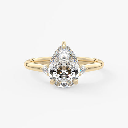 Cassia – pear trilogy with pear side stones