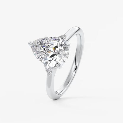 Cassia – pear trilogy with pear side stones