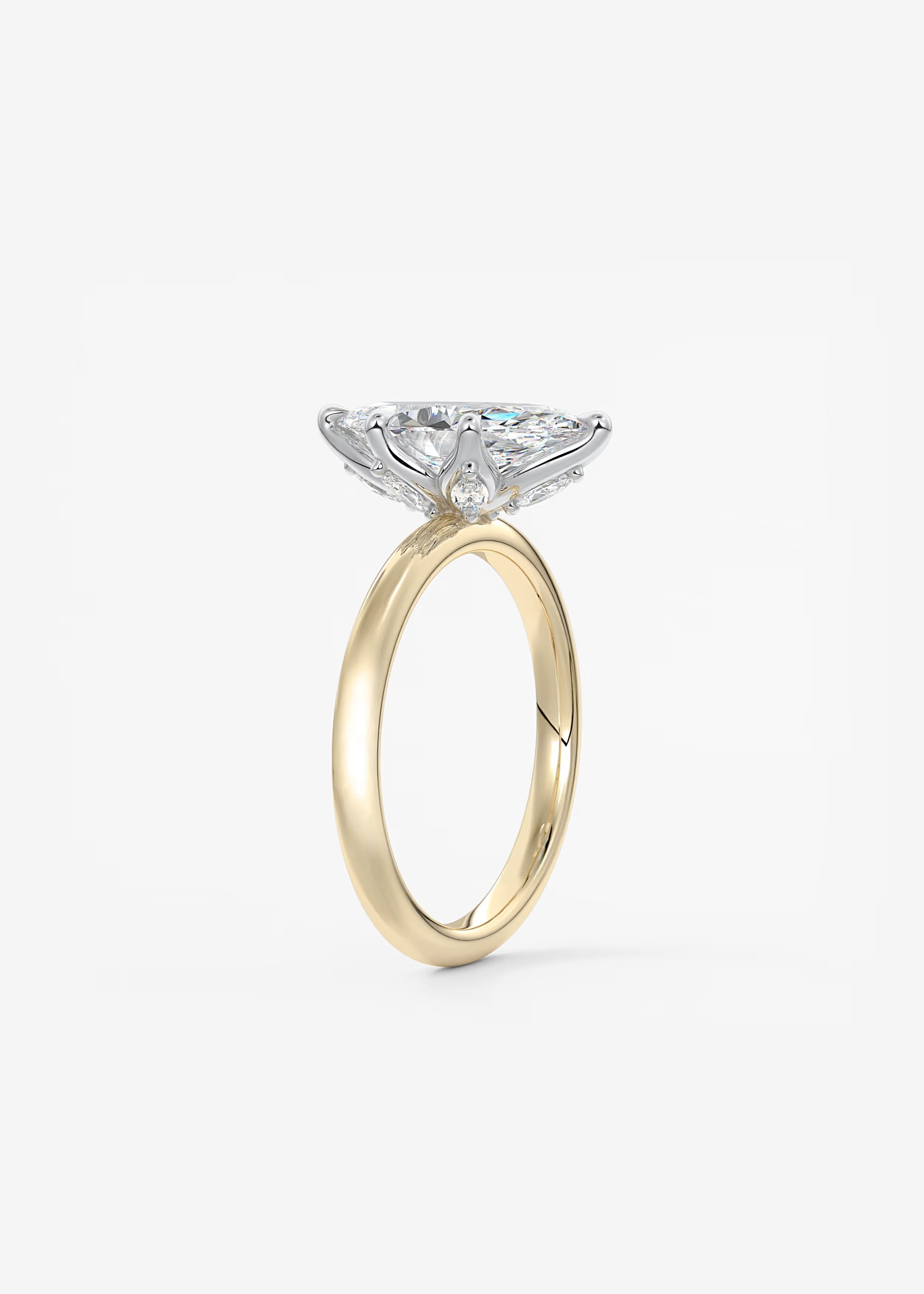 Celestia Deluxe – Two-Tone Marquise Engagement Ring