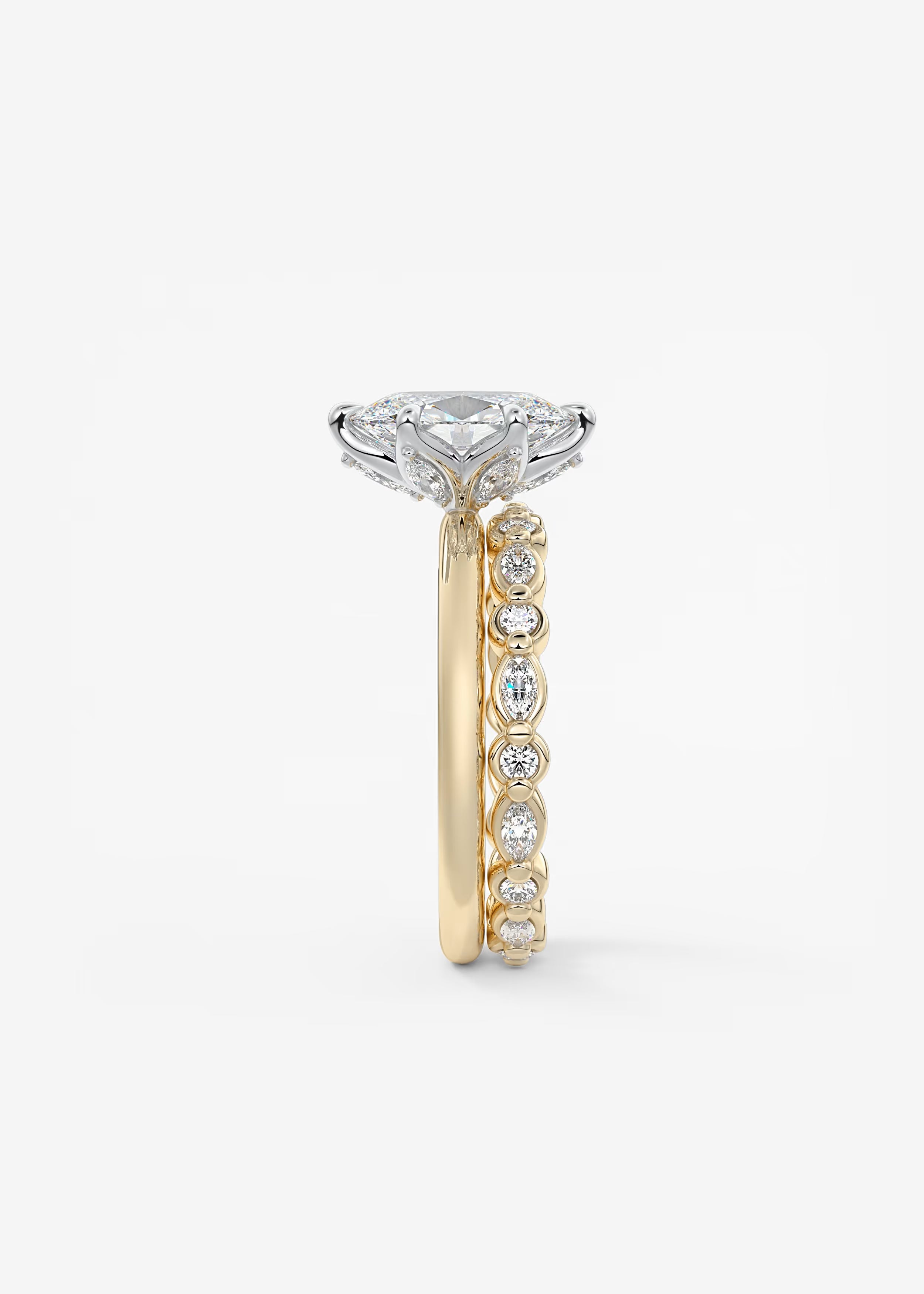 Celestia Deluxe – Two-Tone Oval Engagement Ring