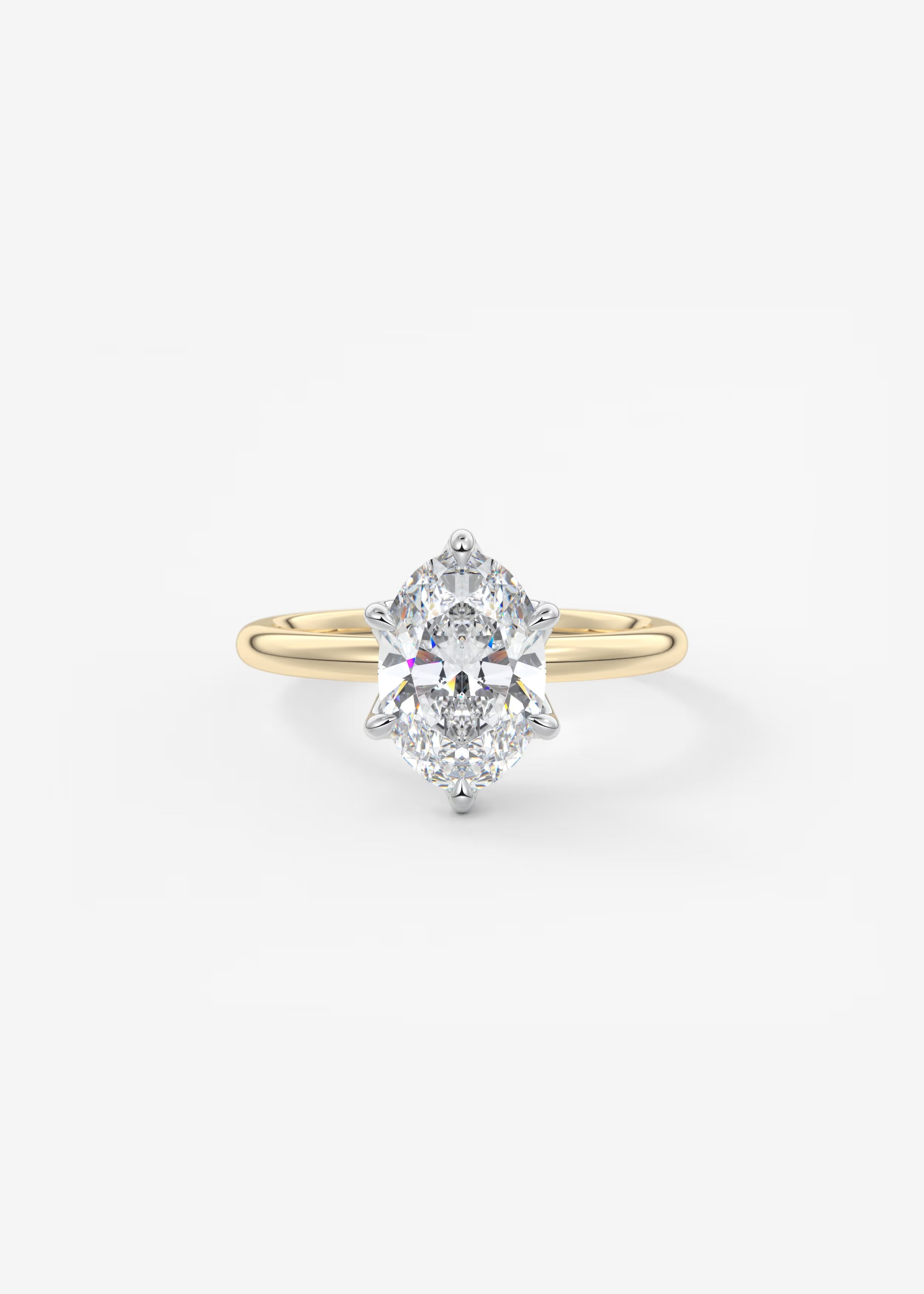 Celestia Deluxe – Two-Tone Oval Engagement Ring