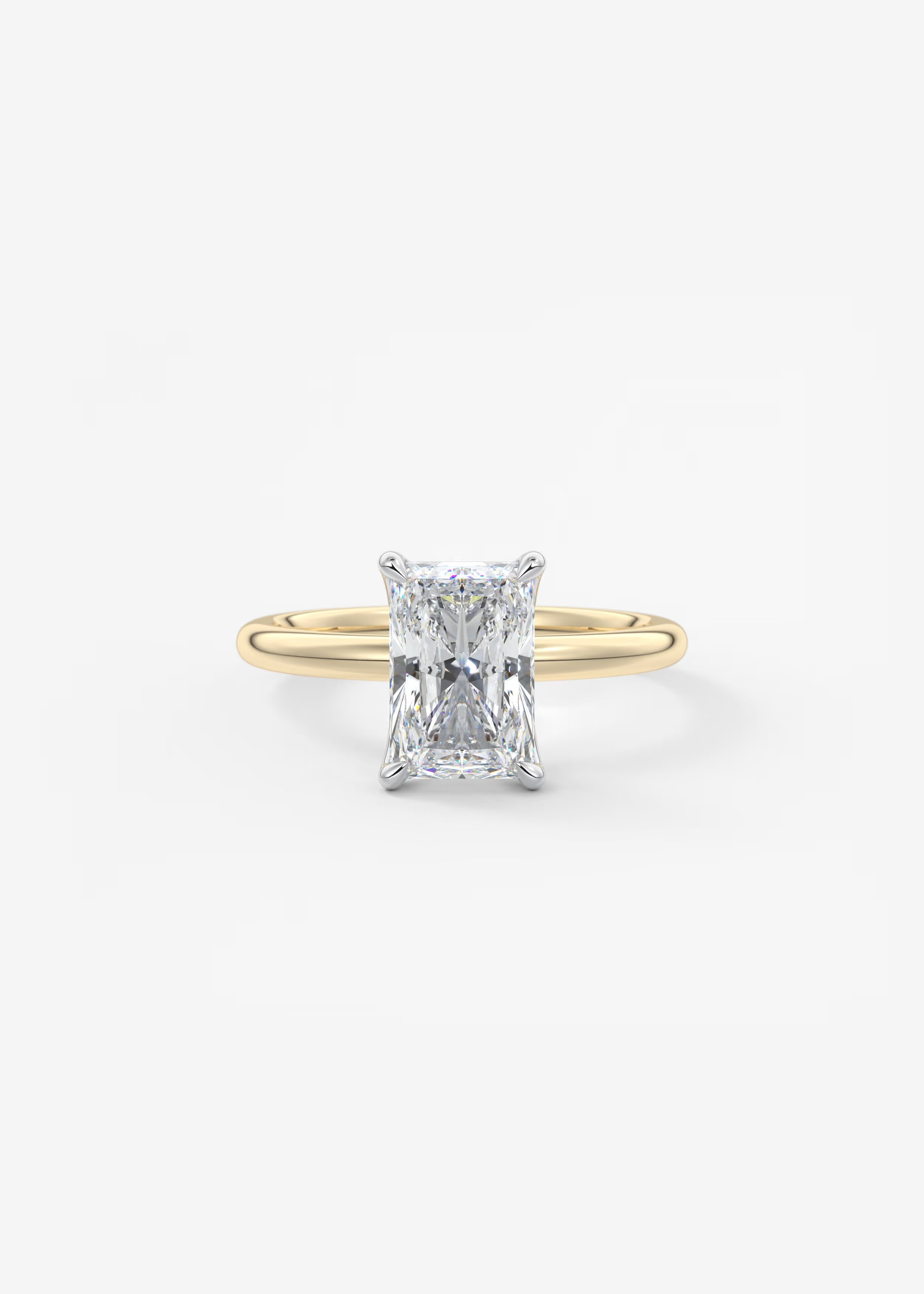 Celestia Deluxe – Two-Tone Radiant Engagement Ring