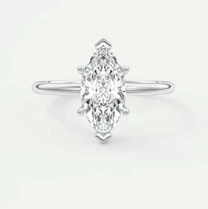 Celestia Marquise Hidden Halo Ring – Lab Diamond or Moissanite