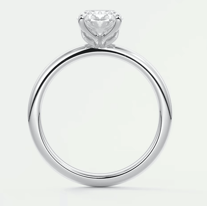 Celestia Oval Solitaire Ring – Lab Diamond or Moissanite