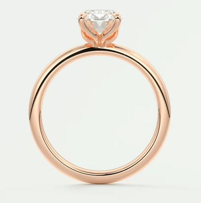 Celestia Oval Solitaire Ring – Lab Diamond or Moissanite