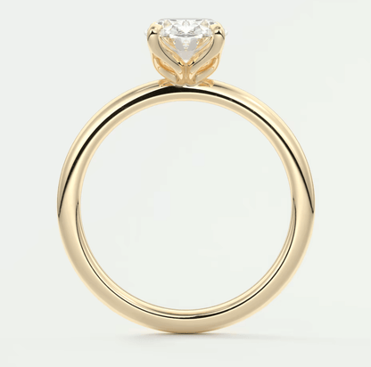 Celestia Oval Solitaire Ring – Lab Diamond or Moissanite