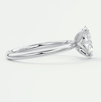 Celestia Oval Solitaire Ring – Lab Diamond or Moissanite