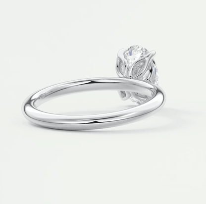 Celestia Oval Solitaire Ring – Lab Diamond or Moissanite