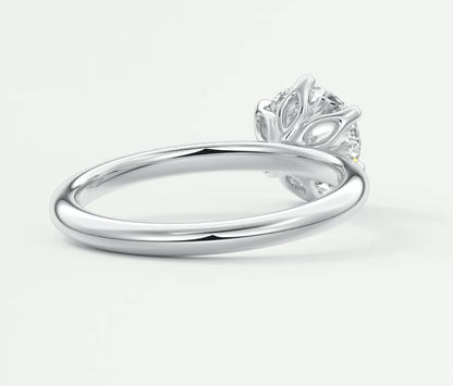 Celestia Round Solitaire Ring – Lab Diamond or Moissanite (6 Prongs)