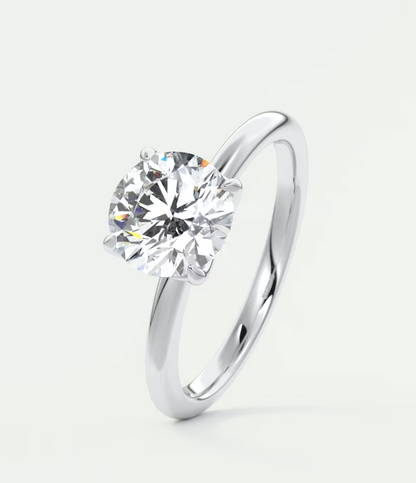 Celestia Solitaire Ring – Lab Diamond or Moissanite