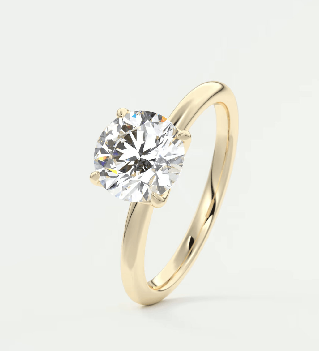 Celestia Solitaire Ring – Lab Diamond or Moissanite