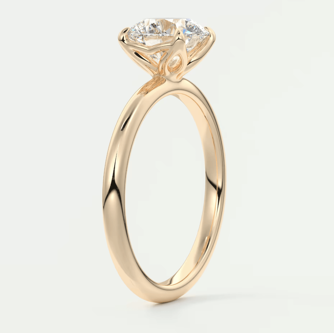 Celestia Solitaire Ring – Lab Diamond or Moissanite