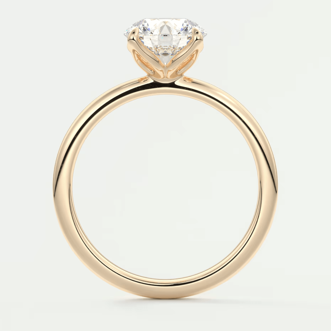 Celestia Solitaire Ring – Lab Diamond or Moissanite