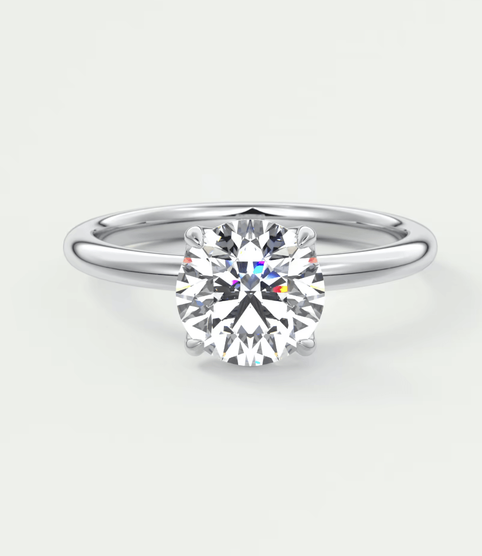 Celestia Solitaire Ring – Lab Diamond or Moissanite