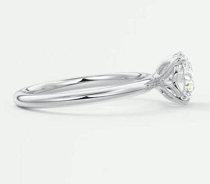 Celestia Solitaire Ring – Lab Diamond or Moissanite